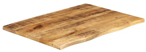 Generisch Tischplatte 90x60x2,5 cm, Massivholz Mango Natur, mit Baumkante, Ersatz-Tischplatte für Esstisch, Küchentisch, Schreibtisch, DIY Möbel, rustikal, Industrial Stil, Unikat