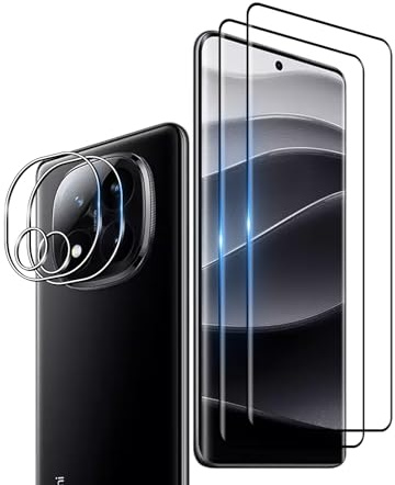 Wookfiss Protector de Pantalla para Xiaomi Redmi Note 14 Pro+/Pro Plus 5G Alta Definicion 9H Dureza Anti-caída/Anti-rasguños Cristal Templado 3D Vidrio Templado(2) +Cámara Protector(2)
