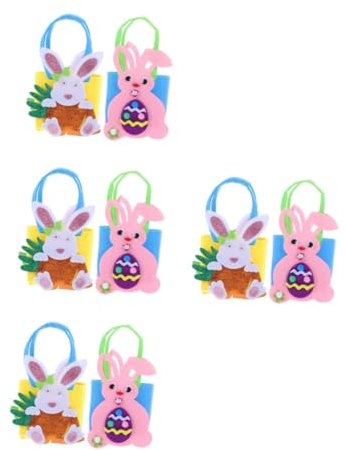 BESTOYARD 4 Sätze Handkorb Hase Kaninchenplüschtaschen Ostertaschen Für Osterkorb Ostertüten Aus Filz Osterkörbe Aus Papier Ostertaschen Aus Filz Ostereimer Gefühlt 2 Stück * 4