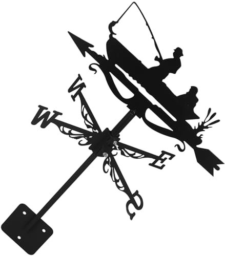 Parliky 1pièce Fisherman Weathervane Indicateur De Direction Vent Décoratif pour Jardin Et Patio Outil De Mesure Style Élégant Et Unique
