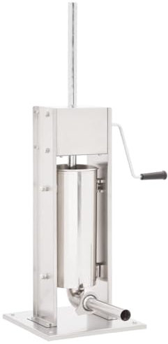 AJJHUUKI Haus und Garten, Küche und Esszimmer, Küchengeräte, manuelles Wurstfüller, Silber, 5 l, Edelstahl
