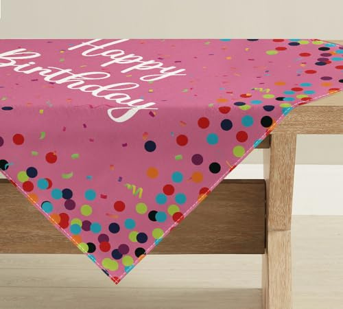 Artoid Mode Rosa pois Happy Birthday Compleanno Biancheria da tavola stagionale cucina tavolo da pranzo decorazione per interni vacanza festa decorazione 85 x 85 cm