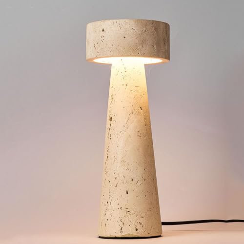 LLXDFUU Lampada da Tavolo Giapponese Wabi-Sabi Lampada da Comodino in Pietra Naturale Lampada da Tavolo Calda Regolabile Lampada da Tavolo nordica a 3 Colori LED retrò Minimalista Lampada da Comodino