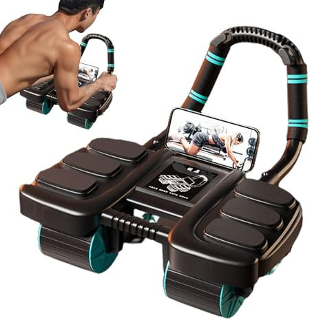 Automatisches Rebound Ab Abdominal Übung Roller Wheel, Bauchroller,Bauchmuskel Trainingsrad Mit Ellenbogenstütze Vier Räders Ab Roller Wheel Core Training Equipment Für Fitness Krafttraining