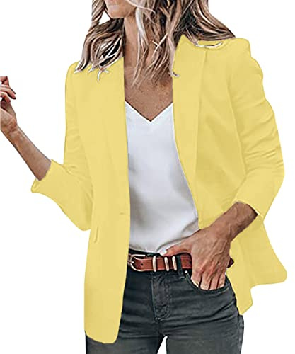 Generisch Blazer, giacca da donna elegante, sportiva, a maniche lunghe, da lavoro, per le mezze stagioni, casual, leggera, con tasche