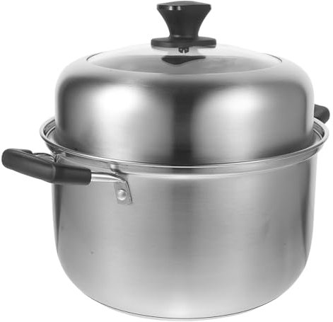 Cabilock Marmite à Vapeur Acier Inoxydable Marmite De Cuisine Pratique Synchronisation Cuisson Vapeur