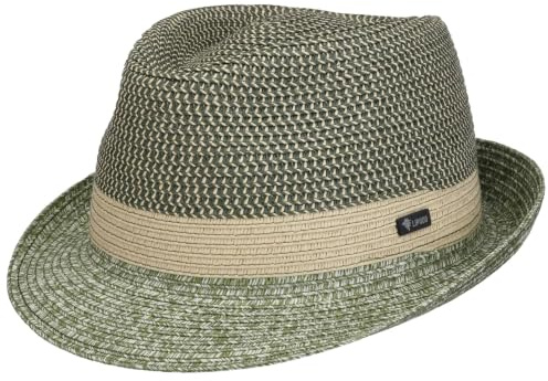 Lipodo Livasca Trilby Tyghatt Damer/Herrar - Made in Italy sommarhatt solhatt strandhatt Vår-sommar Sommar - S (54-55 cm) grön