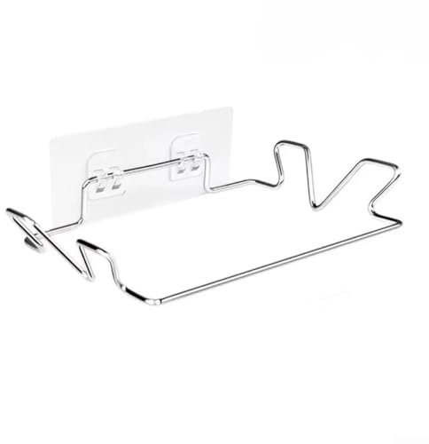 Hanging Garbage Bags Storage Organizer Rack Stainless Steel Trash Bag Holder Towel Gloves Hanger for Kitchen Cabinet Cupboard Drawer Back Door Hangers