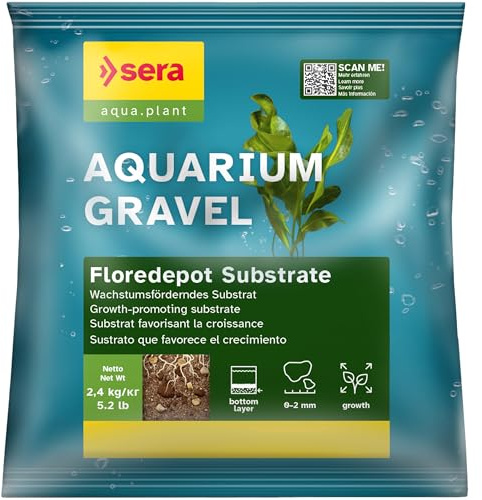 sera Aqua Gravel Floredepot Substr 2,4 kg | Substrat pour tous les aquariums d'eau douce | Terreau et engrais pour plantes d'aquarium | Comme base sous gravier | Contient de la tourbe et des granulés