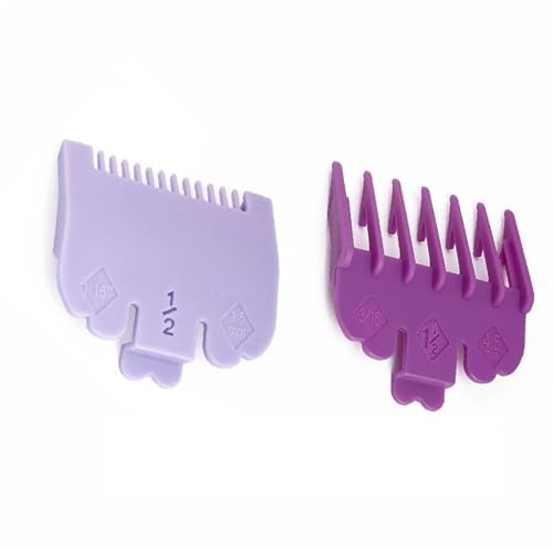 2er-Set Professioneller Haarschneidekamm Mit Führungsschiene, Aufsteckkamm Und Trimmeraufsatz, Kompatibel Mit 1,5 Mm Und 4,5 Mm Haarschneidemaschinen.(2pcs Purple)