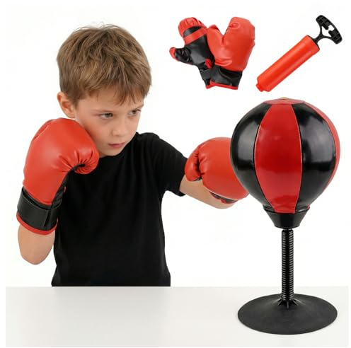 Saco de boxeo de mesa, mesa de punchingball, pelota de oficina, piel sintética, mini pelota de boxeo contra el estrés, pera de boxeo de pie para mesa de oficina y mostrador, regalo divertido para