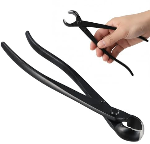 Pince Coupante 205mm, Ciseaux Bonsai en Acier Inoxydable avec Bord Arrondi, Cutter Concave Professionnel, Coupe Branches pour Fleurs Fourchues Bonsaï Jardin Outils, Noir