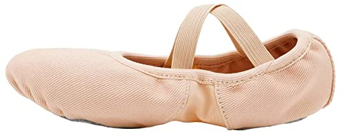 s.lemon Elastic Stretch Canvas Dance Slipper Ballet Shoe with Split Sole