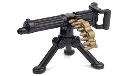 BricksStuff BrickArms Vickers Maschinengewehr, Britisches Custom MG mit Dreibein, Waffe für Klemmbaustein Figuren