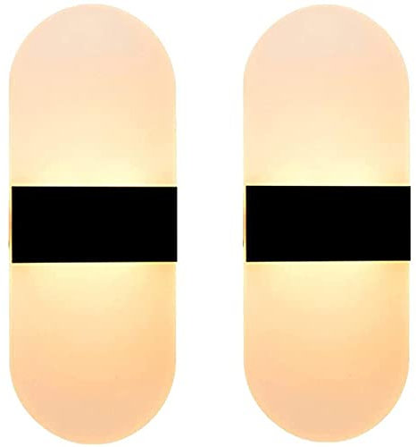 Wandleuchte mit Schalter und USB Kabel LED Modern Innen Dimmbar Korridor Wandlampe Berührungssteuerung Magnetisch Drahtlos Wandbeleuchtung Batteriebetrieben 3000K für Treppenhaus Schlafzimmer,2pack