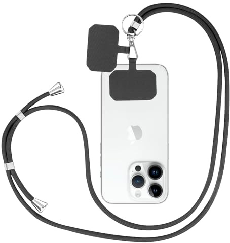 flintronic Phone Lanyard, Adjustable Universal Cell Phone Cord Strap, Phone Tether, for Neck Strap Crossbody Strap Wrist Strap, Compatible with most Phone Cases, with Keychain and Patch
