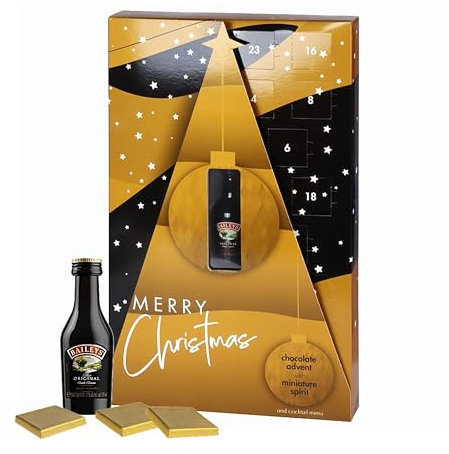 Baileys Chocolate Advent Calendar 2025 for Women Gifts - Irish Cream Liqueur 5cl Miniature Bottle with 24 Days Christmas Countdown Chocolate Squares. Christmas Gifts for Women and Men
