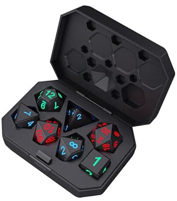 Hsthe Sea 7 PCS LED elektroniska tärningar med laddningslåda Dungeons and Dragons Tärningar Polyedriska tärningsset för fängelsehålor och drakar Bordsspel rollspel