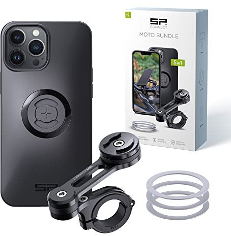 SP CONNECT Moto Bundle | SPC+ | kompatibel mit iPhone 13 Pro Max/12 Pro Max | Handyhalter für Motorrad Bike Moped Roller | Gadget Halterung für Navi