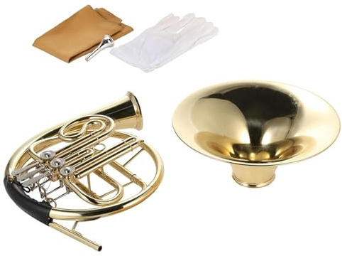 Professionelle Waldhorn Bb-Ton, 3 Tasten, Einreihiges Waldhorn, Messing, Goldlack, Geteiltes Waldhorninstrument Mit Mundstücketui