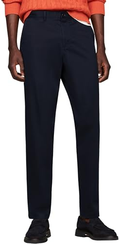 Tommy Hilfiger Uomo Pantaloni Chino Tapered Fit, Blu (Desert Sky), 28W/28L