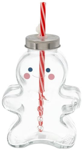 Novaliv Tasse à vin chaud - 440 ml - Personnalisable - Avec paille - Bonhomme en pain d'épice comme tasse à vin chaud - Motif boule de Noël - Tasse de Noël - Chauffe-mains