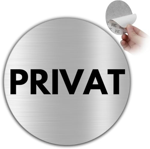 LEIASA | Cartel autoadhesivo privado – Aluminio – Diámetro 100 mm – Grosor 0,6 mm – Señal Privat – Privat – Privatbereich