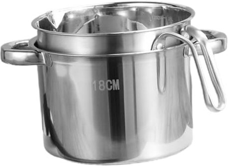 Gatuida Crisol Para Baño María Olla De Acero Inoxidable Ideal Para Derretir Chocolates y Calentar Quesos