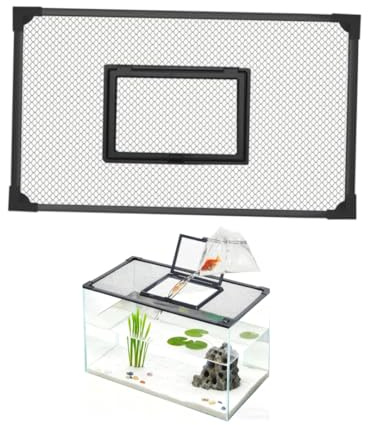 Tank Top Cover Fish Tank Lid Protective Net Mesh Screen Self Assembly Anti Jumping Fish Net Rectangular Aquarium Lid DIY Aquarium Nets Easy to Set up Accessories- 60x30cm