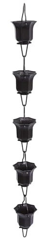 iplusmile Chaîne de Pluie pour Gouttière Alliage Tasses Lotus Décoratives Amovibles Alternative Esthétique Tuyau Évacuation Extérieure