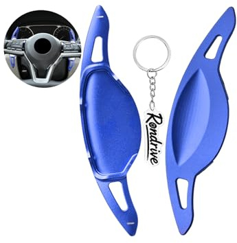 Rondrive 2 Stück Metall Lenkrad Schaltwippen Verlängerung Kompatibel mit Nissan X-Trail T33 Qashqai J12 2022-2025 Altima Rogue Schaltwippen Erweiterung Schaltpaddel Paddle Shifter Zubehör-Blau