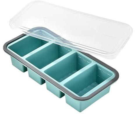 Containers Congelador de Silicona - Bandejas Porciones Individuales Desmoldeo Fácil Almacenamiento Apilable | Ideal para Caldo Congelado Comidas Hogar