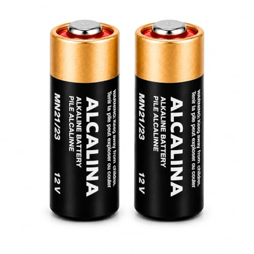 CABLEPELADO Pilas alcalinas MN21 | A23 / 23A / V23GA / LRV08 / 8LR932 | 12V | Apto para para su Uso en mandos a Distancia, timbres inalámbricos y Sistemas de Seguridad | 2 Unidades