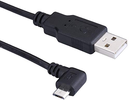 LARRITS 5M USB 2.0 A à Micro B USB Câble 90 degrés pour Garmin Dash Cam GPS de Voiture caméra de Vision arrière (Micro USB 5M Right Angle)