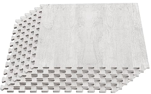 Forest Floor Farmhouse 3/8 Inch Thick Printed Foam Tiles, Premium Wood Grain Interlocking Foam Floor Mats, Anti-Fatigue Flooring – Stylish Flooring Solution