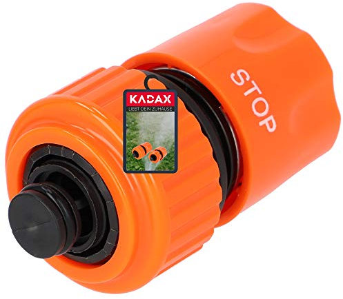 KADAX Schlauchkupplung mit Funktion STOP, Verbindungsteil aus Kunststoff ABS, Endverbinder, Schnellkupplung für Gartenschlauch, Gartenkupplung (3/4 Zoll)