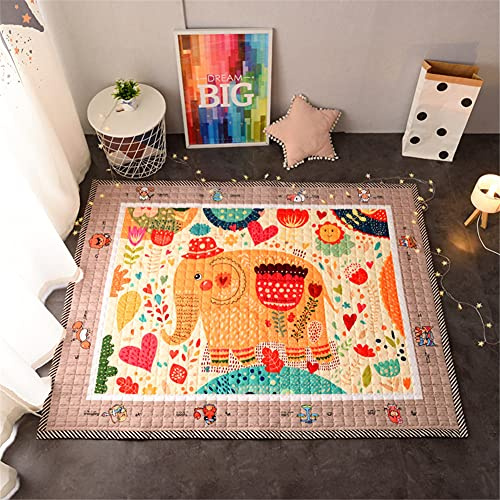 Kinder Baby Krabbeldecke Faltbare, Hiseng Baumwolle Groß Spielmatte Kinder Teppiche Rutschfeste Baby Bodenmatte Waschbare Krabbelmatte für Outdoor Spielteppich (Karikatur 3,145x195cm)
