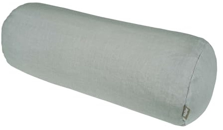 beties Leinen Nackenrollen Bezug ca. 15x40 cm 100% Leinen Stone-Washed Nackenkissen Bezug mit Reißverschluss (Stein-grau)