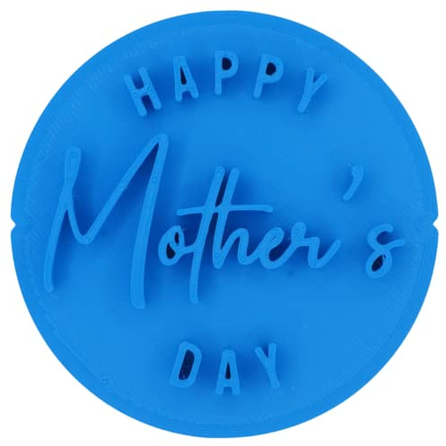 Happy Mother's Day Handwriting Cookie Stamp Fondant Embosser 6cm (2.36 inches) Made in The UK for Baking, Cooking, Fondant, Icing, Cupcake, Cookie, Cake, Biscuits, Decoration