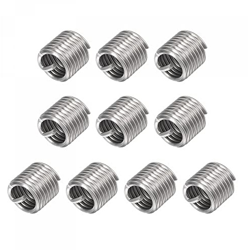 uxcell Wire Thread Inserts 1/2-13 UNC 1.5D 304 Stainless Steel Helical Type Coiled Wire Screw Repair Threaded Sleeve Steel Sheath 10pcs