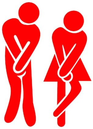 HOMSFOU Wc-Aufkleber Rot Abnehmbarer Wandaufkleber Mit Toilette Schild Für Badezimmer Restroom Und Ruheraum Mann Frau Logo Diy Wandtattoo Für Familien-Dekor 5.91 X 4.72 in