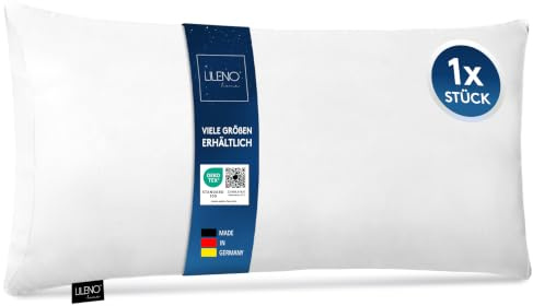 LILENO HOME - Cojín de microfibra de 40 x 80 cm (relleno de 450 g), lavable hasta 95 grados con cremallera, cojín de 40 x 80 cm como relleno de cojín de cama, cojín decorativo