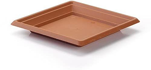 CABLEPELADO Plato Maceta Cuadrado Marron (20 cm)