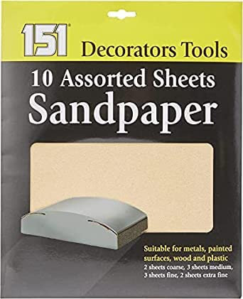 Decorators Tools 10 Sandpaper Sheets for Metal Wood Plaster Paint Decorating Fine Medium Waterproof Sandpaper for Wood Furniture Finishing, Metal Sanding and Automotive Polishing 23 x 14cm (1)