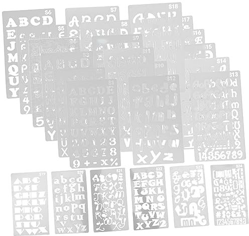 COHEALI 24stücke Alphabetschablonen Wiederverwendbare Buchstabenschablonen Zum Malen Aus Pet-material Diy-malschablonen Kreative Zeichenschablonen Für Heimwerken