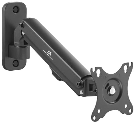 Maclean MC-458 Monitor-Wandhalterung, 17-27 Flach & Curved Bildschirme bis zu 7kg VESA 75x75 oder 100x100 Schwenkbar, Neigbar und Drehbar, Universal Monitor Halterung