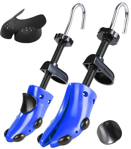 Msentuo Shoe Stretcher Shoe Trees,Adjustable Length & Width for Men and Women,4-Way Adjustable Shoe Expander Widener Shoe Crease Protector (L (for Men's Size Us 10-13.5), Blue)