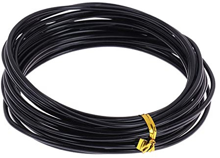 Bonsai-Schnur, 1 Rolle, 5 m, Bonsai-Draht, biegbar, wiederverwendbar, rostfrei, flexibel, praktische Aufbewahrung, Pflanzenform, 6 Größen, Bonsai-Zweig-Training, schwarzer Aluminiumdraht