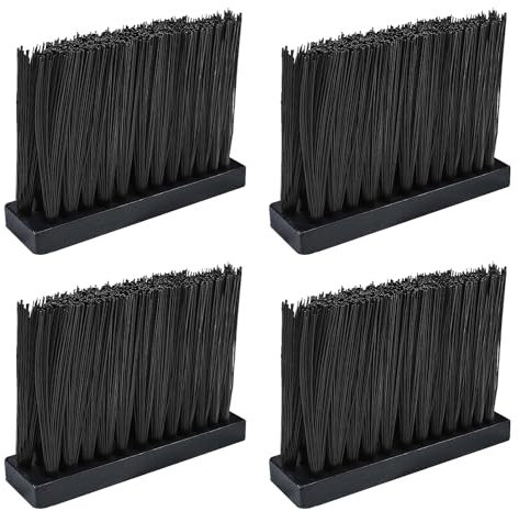 Nuyoah Spazzola di ricambio per camino, 4 pezzi, scopa di ricambio per attrezzi da camino, testina da 60 mm, scopa da forno per la casa e la pulizia del camino (nero)