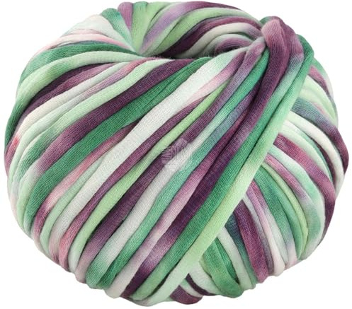 LANA GROSSA Gelato | Weiches, gefülltes Baumwoll-Schlauchbändchen mit buntem Sprenkeldruck | Handstrickgarn aus 52% Baumwolle & 48% Polyamid | 100g Wolle zum Stricken & Häkeln | 80m Garn FB 8